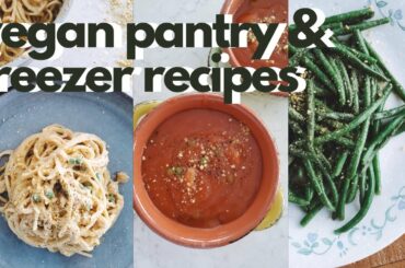 LAZY VEGAN RECIPES... DON'T GO OUTSIDE LOL (Easy Vegan Pantry & Freezer Recipes)
