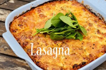Lasagna Recipe with a super cheesy grilled top.