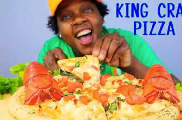 KING CRAB + LOBSTER CHEESY PIZZA MUKBANG‼️