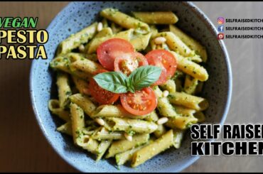 Vegan Pesto Pasta - SelfRaisedKitchen (Isolation cooking ideas)