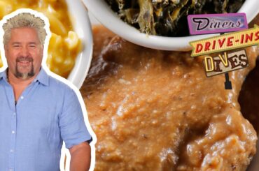 Guy Fieri Eats FRIED and SMOTHERED Pork Chops (from #DDD) | Food Network