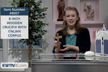 8007_8-INCH WOODEN CRUCIFIX WITH ITALIAN CORPUS