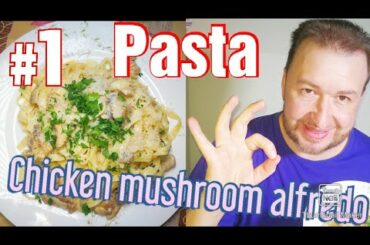 Chicken mushroom alfredo pasta. Best recipe. How to cook pasta alfredo.