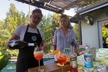 Tuscan Women Cook Prepare an Aperol Spritz