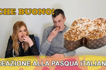 Stranieri mangiano la Colomba di Pasqua. Reazione alla Pasqua Italiana. Italian food reaction