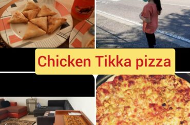 BUZY DAY//chicken Tikka pizza easy recipe//pakistani mom in italy vlog#