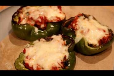 CHEESY ITALIAN SAUSAGE STUFFED PIZZA PEPPERS W/ MARINARA AND MOZZARELLA