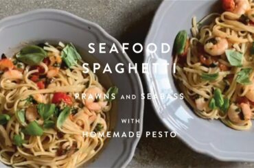 Italian Recipe | Seafood Spaghetti: Prawns and Seabass | WM . Quarantine Cuisine | #stayhome #recipe