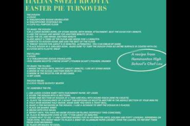 Recipe from Chef Lou: Italian Sweet Ricotta Easter Pie Turnovers