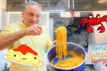 Delicious: Lemon and Tomato Sauce. "CRAB MEAT Italian SPAGHETTI" Easy Recipe. Enjoyed Lunch so Much!