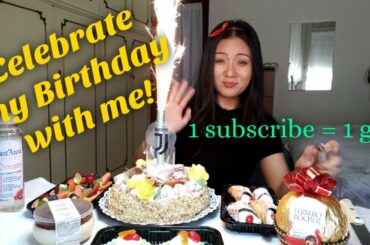 Mukbang Italian desserts feat. My first birthday on YouTube+100 subscribers celebration (subtitled)