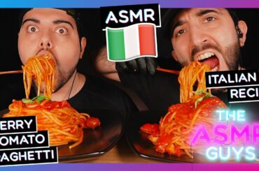 🔥 ASMR 🔊 CHERRY TOMATO SPAGHETTI (ITALIAN RECIPE) NO TALKING MUKBANG 🥘