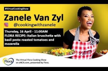 Flora Recipe: Italian Bruschetta with Basil Pesto, Roasted Tomatoes And Mozzarella with Zanele