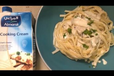 Chicken Fettuccine Alfredo Recipe/Super Creamy Pasta/Easy Pasta Cooking with Almarai Cooking Cream