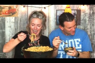 Best and Famous Chicken Bacon Fettuccine Alfredo~with my Dad's 57 year old wine