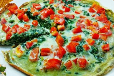 #stayhome How to make Spinach Frittata with Tomatoes in pan /Italian recipe