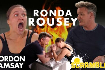 Ronda Rousey & Gordon Ramsay Wrestle While Making Breakfast Burritos | Scrambled