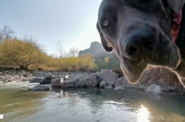 Relax sul fiume al tramonto.