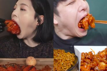 Mukbangers doing Extreme BIG BITES