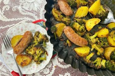 Roasted Sausage with Broccoli & Potatoes  - Rossella's Cooking with Nonna