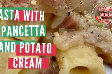 Pasta with pancetta and potato cream - Italian recipe