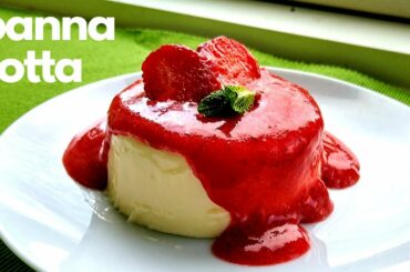 Italian dessert | Panna Cotta recipe | How to make panna cotta with strawberry