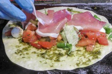 Italian "Piadina" Wrap Tasted in London, Bankside Centre. World Street Food