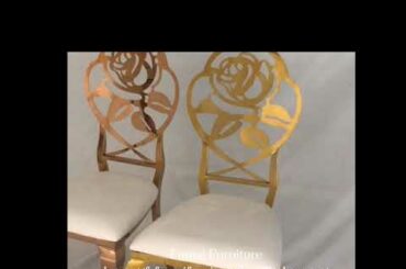 Rose back golden dining chair