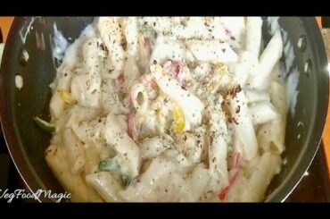 White sauce pasta | Pasta | White sauce | Italian pasta | Pasta in white sauce