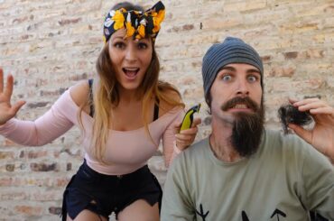 SHAVING his BEARD OFF after 1 year! Transformation reaction / Italian Overlanders Quarantine