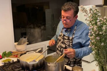 Simply Devine Smoked Honey Glazed Pork & Baby Pea Risotto - foolproof technique in less than 30 mins