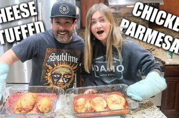THE MOST DELICIOUS STUFFED CHICKEN PARMESAN | Easy Cheese Filled Breaded Chicken Parmesan Bake