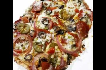 #DIY 🍕"Italian Herb Flatbread" DELUXE Turkey Pepperoni PIZZA!😋