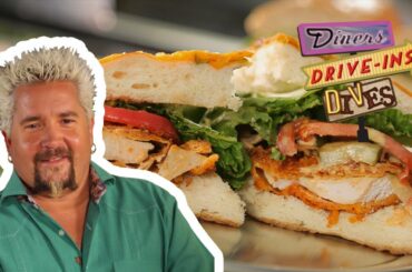 Guy Fieri Eats Nacho Cheese Chip-COATED Chicken (from #DDD) | Food Network