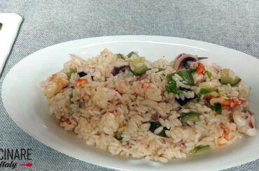 Cucinare Italy - Risotto with prawns, cuttlefish and zucchini