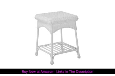 ☀️ Jeco 3 Piece Wicker Chair and End Table Set without Cushion, White