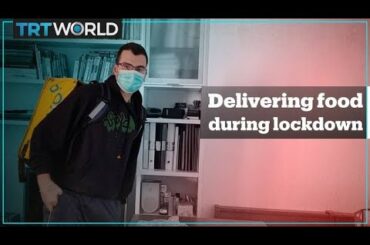 How are food delivery workers in Italy coping with the pandemic?