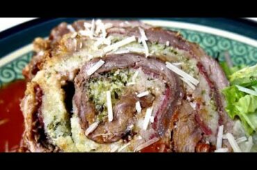 SHRIMP STUFFED ITALIAN BEEF ROLL (BRACIOLE)