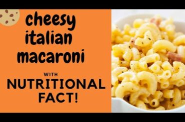 Cheesy Italian organic macaroni with nutritional fact