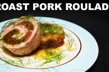 Pork roulade with fennel, roast lemon and white wine jus