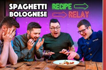 SPAGHETTI BOLOGNESE Recipe Relay Challenge | Pass it On S2 E7