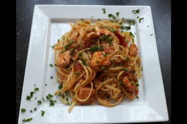 Italian Pasta with Fresh Salmon - Malika's Recipes