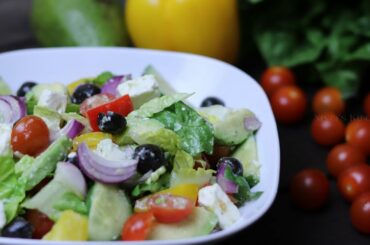 Greek Salad with Feta Cheese | Homemade recipe (Easy Meal to Cook)