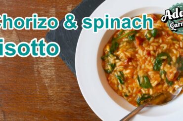 Chorizo & spinach risotto | Easy swap out risotto recipe | pantrydemic recipe #4