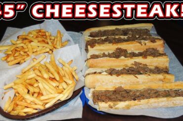 45" Philly Cheesesteak Sandwich Challenge!!