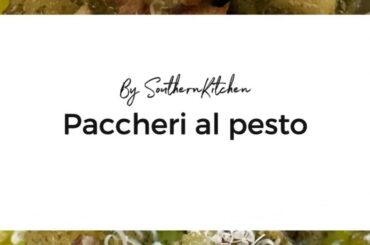 EASY RECIPE WITH PESTO - PACCHERI WITH VEGAN BASIL PESTO BY SOUTHERNKITCHEN - ITALIAN FOOD