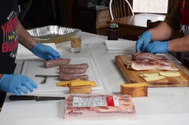 Quarantine Cooking - Cheese Stuffed Bacon Wrapped Italian Sausages