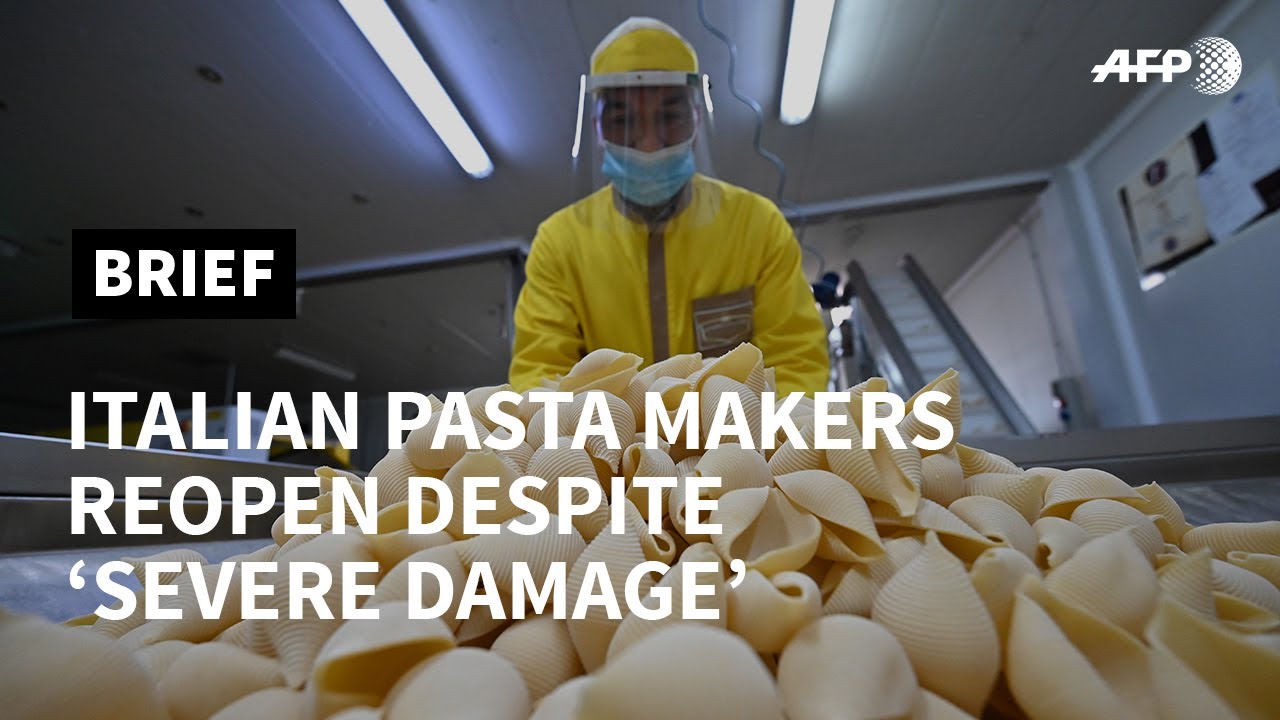 Italian pasta makers reopen despite 'severe' damage | AFP Italian pasta makers reopen despite 'severe' damage | AFP