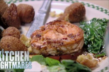 Spinwheel Salmon Causes Gordon To Breakdown | Kitchen Nightmares