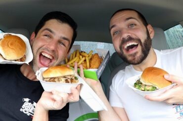 TRYING MARK WAHLBERG'S BURGER PLACE with JOSH PECK!!